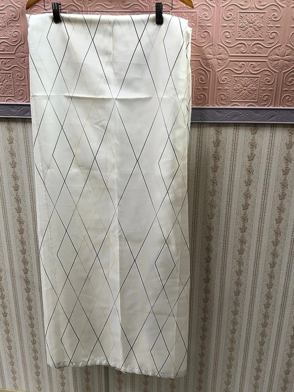 IKEA BASTSJÖN Geometric Shower Curtain White & Black